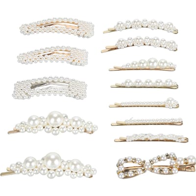 13 stuks Parel Haarclips Decoratieve Nep Parel Haarspelden Grote Haarpinnen Elegante Dames Haar