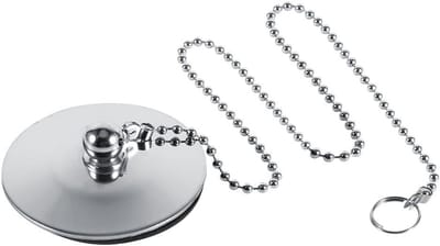 Tub Stopper, Chrome Aanrecht Badkamer Bad Afvoer Cover Stopper Stevige Metalen Afvalstop Met Ketting