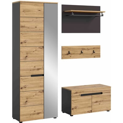 Canu kledingkastcombinatie Artisan NB basaltgrijs NB - 37x160x190cm