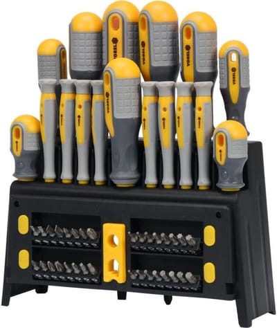 Schroevendraaierset 49-Delig - Sleuf, Phillips, Pozidriv, Hex & Torx - Inclusief Bits, Precisieschroevendraaiers & Magnetiseur - Duurzaam CrV 6150 Staal - Ergonomische Schroevendraaiers voor Werkplaats & Fijnmechanica