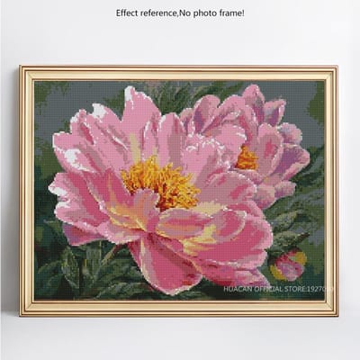 DIY Diamond Painting Flower Home Decor Foto van Strass Volledige Ronde Boor 20X30CM pink