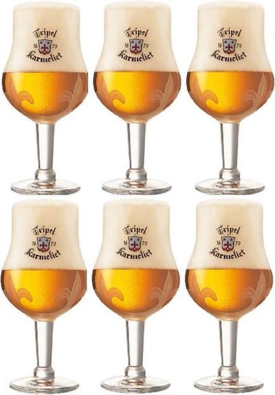 Karmeliet Bierglazen - 330 ml - 6 stuks - Set van 6 glazen voor bier en koude dranken - Elegant ontwerp voor optimale smaakbeleving - Helder glas - 210 x 100 mm - Glaswerk - Speciaalbier glazen