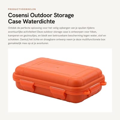Dailygoods- Opslagdoos Waterdicht - Schokbestendig - Opbergcontainer - Lichtgewicht - Sealed Design - Geschikt voor Hiking/Camping - Opslagcontainer