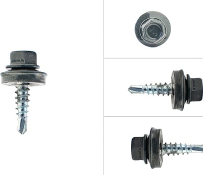 Wovar Dakpanplaatschroeven Antraciet Verzinkt 4.8 x 20 mm | Doos 100 stuks | Dakschroeven