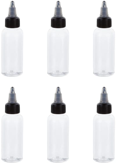 NTH products - Set van 6 Plastic Knijpflessen met Twist Top Cap - 60ml