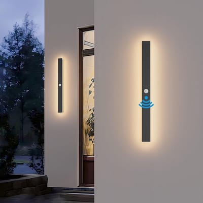 Buitenlamp met sensor dag en nacht - Wandlamp met bewegingsdetectie - Op zonne energie - Buitenlamp