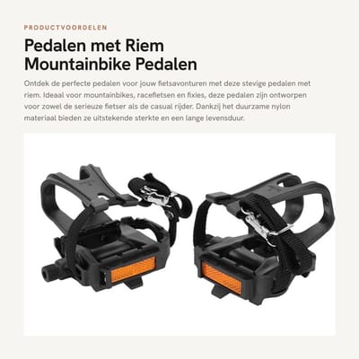 Dailygoods- Fietspedalen met teenclips - Nylon Pedalen - Antislip Pedalen - Lichtgewicht - Duurzaam - Eenvoudig te installeren - Clipped Pedals