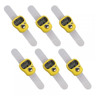 Dailygoods- Vingerteller Mini - 6 Stuks - ABS Duurzaam - Elektronische Telmachine - Energiebesparend - Compact Ontwerp