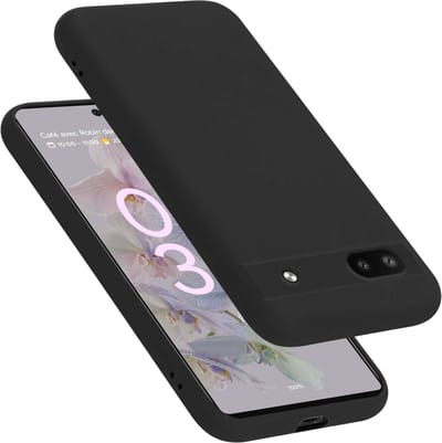 Cadorabo Hoesje geschikt voor Google PIXEL 6A in LIQUID ZWART - Beschermhoes gemaakt van flexibel TPU silicone Case Cover
