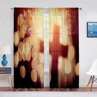 Rideau Voile Transparent Jésus Priant Dans Le Jardin pour Décor de Salon Chambre Chrétien Religieux Fenêtre Chiffon Tulle 1 PCS W100XH250cm&Grommet Top