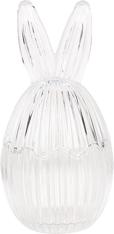 Clayre & Eef Glazen potje Ei Ø 9x17 cm Transparant Glas