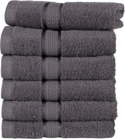 Homéé® Gastdoeken Ruche antraciet 30x50cm gekamde katoen 550g. m² 6 stuks