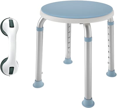 Douchezitje & Veiligheidshandgreep – Aluminium Frame, 360° Draaibaar, Antislip