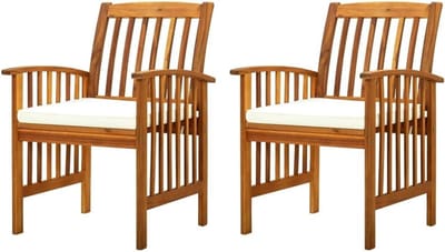 Tuinstoelen met kussens - Buitenstoelen set - Ontspannen in de tuin - Massief acaciahout