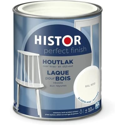 Histor Perfect Finish Houtlak Zijdeglans - Krasvast & Slijtvast - Dekkend - 0.25L - RAL 9010 - Wit