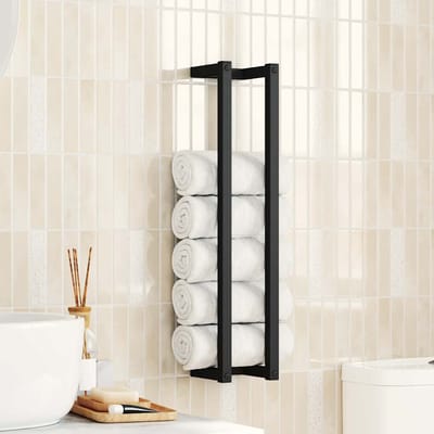 vidaXL - Handdoekenrek - 12,5x12,5x60 - cm - ijzer - zwart