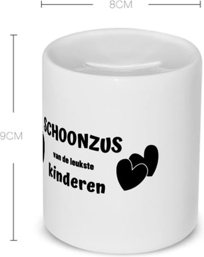 Akyol - schoonzus van de leukste kinderen Spaarpot - Zus - de leukste schoonzus - verjaardag - cadeautje voor zus - kado - geschenk - 350 ML inhoud