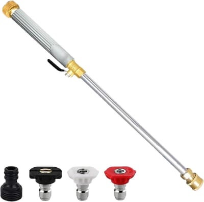 Hogedrukspuit Tuinslang - Reinigingsspuit - Buitenschoonmaak - Messing Aansluiting - 44 cm - Grijs
