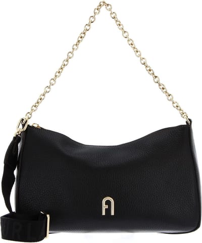 FURLA Leren Schoudertas Primula Crossbody Double Strap Nero Zwart