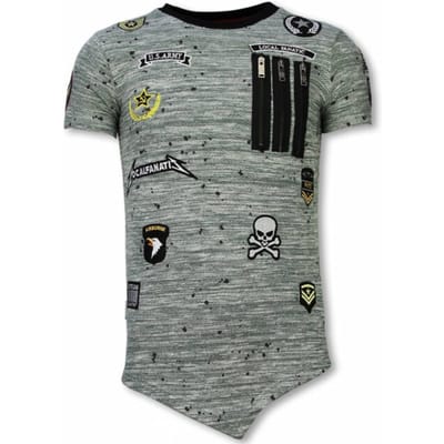 Longfit Asymmetric Embroidery - T-Shirt Patches - US Army - Groen