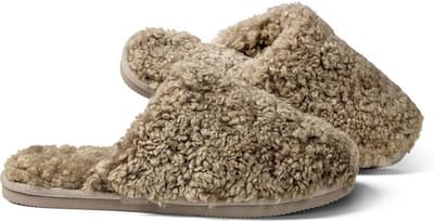 Fellhof Trendy teddy pantoffels maat 36/37 - bruin – lamswol - warme pantoffels – wollen pantoffels - sloffen – ademend - isolerend