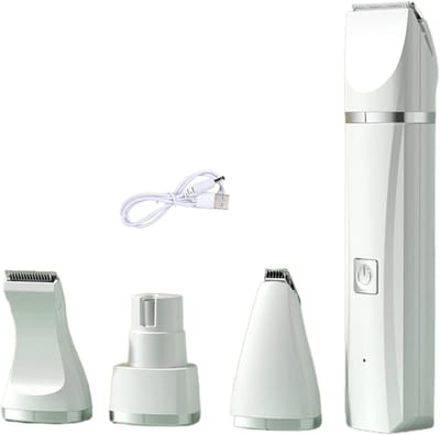 Kattenhaartrimmer - Huisdier Tondeuse - Vacht Verzorgen - 4-in-1 Multifunctioneel - 15 cm - Wit