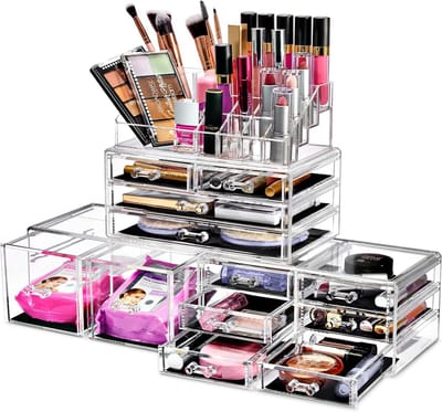 Sorbus Cosmetic Makeup and Jewelry Storage Case Display Organizer - Spacious Design - Great for Bathroom, Dresser, Vanity and Countertop (X Large - Style 2)