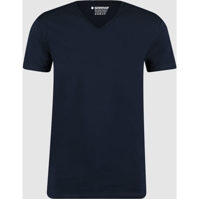 Garage 0222- Bio-Cotton Bodyfit 2-pack T-shirt V-hals korte mouw navy XXL 95% organisch katoen 5% elastan