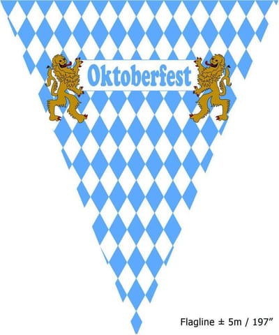 Oktoberfeest vlaggenlijntjes lengte 5 meter
