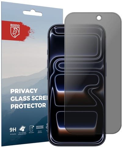Rosso Privacy Screen Protector Geschikt voor iPhone 17 Pro - 9H Gehard Glas - Case Friendly Tempered Glass - Eenvoudige Installatie