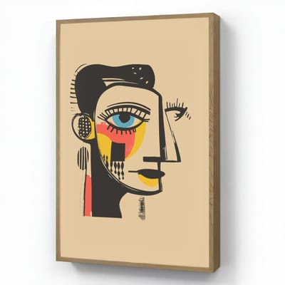 Wandlamp 60x90 cm - Oplaadbaar - Geometrisch - Felle kleuren - Kubistische stijl - Wandlampen binnen woonkamer - Slaapkamer lamp - Decoratieve nachtlamp - Vloerlamp draadloos