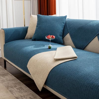 Moderne Katoen Linnen Bankhoes Effen Kleur Vier Seizoenen Universeel Antislip Bankkussen Woonkamer Hoes Meubilair Stofhoes 70x70cm 1pcs