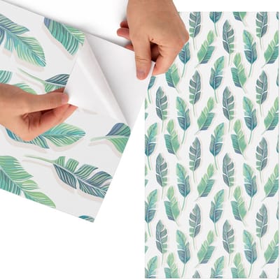 Tulup Meubelfolie - Tropische bladeren Plakfolie Meubels - 75x150 cm - Groente Meubelfolie - Meubel Wrap Folie - Modern Meubelfolie - Plakfolie Meubels - Keuken decoratie - Achtergronden en patronen