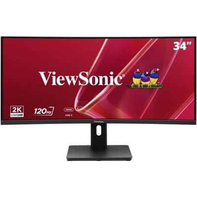 Viewsonic VA3420C-2 LED-monitor Energielabel F (A - G) 86.4 cm (34 inch) 3440 x 1440 Pixel 21:9 3.5 ms HDMI 2.1, DisplayPort, USB-C 3.2 Gen 1, USB-A