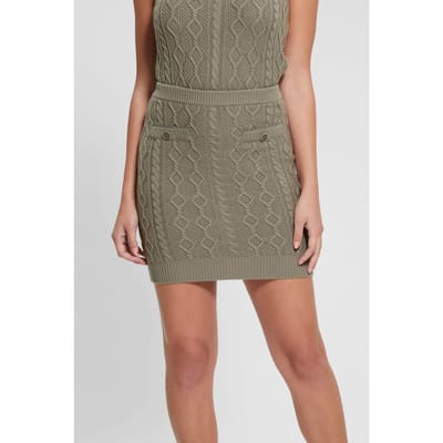 GUESS  Eco Isabelle Skirt Swtr Mossy Green Maat: XS | Mini Rokken Outlet | Dames | Bruin