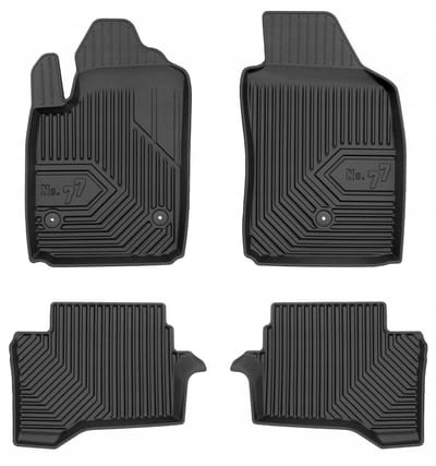Frogum No.77 - Automatten set - Geschikt voor Fiat 500e (Electric) 2015-2020 - TPE Rubber - 4-delig - Zwart