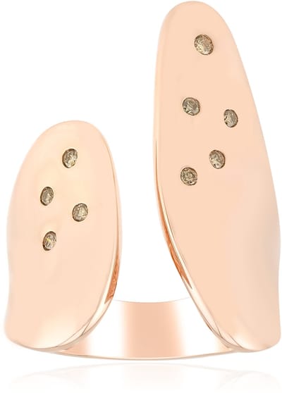 Cavill - Moderne Ring - 925 Sterling Zilver Rosé Verguld - 0,085 ct Argyle de France Diamanten - Ronde Briljant Bezelzet