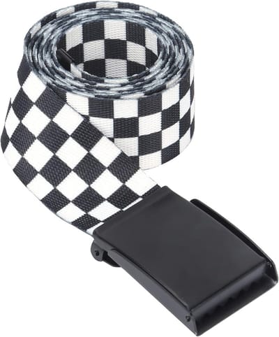 Casual Ruitjes Canvas Ceintuur in Zwart en Wit voor Dames en Heren, Modieuze Tailleband voor Elke Outfit