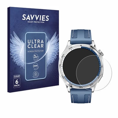 Savvies - Screenprotector voor Huawei Watch GT 5 / GT 5 Pro (46 mm) - Folie Beschermfolie transparant 6 Stuks