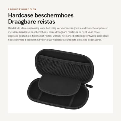 Dailygoods - Hardcase beschermhoes - Draagbare reistas - Schokbestendig - Blauw - Accessoires opbergen - Bescherming voor elektronica - Geschikt voor...