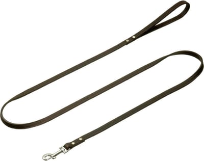 Flamingo Rondo Hondenriem / Hondenlijn - Buffelleer - Donkerbruin - Breedte 16 mm - Lengte 100 cm