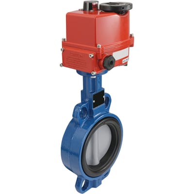 Elektrische Vlinderklep DN80 120-240V AC/DC Wafer RVS EPDM AG5