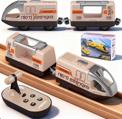 Elektrische Treinset voor Kinderen, Accu Aangedreven Locomotief met Afstandsbediening, Speelgoed voor Treinliefhebbers, Perfect voor Kerstcadeaus en Verjaardagen