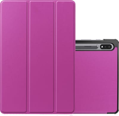 Hoes - Geschikt voor Samsung Galaxy Tab S8 - Dun & Stevig - Trifold Bookcase - Hard Cover - Hardcover Book Case - Tablet Hoesje - Paars