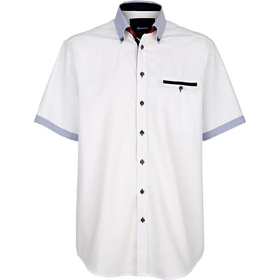 Babista herren Overhemd Met Korte Mouwen - 39/40 - wit - Plus Size