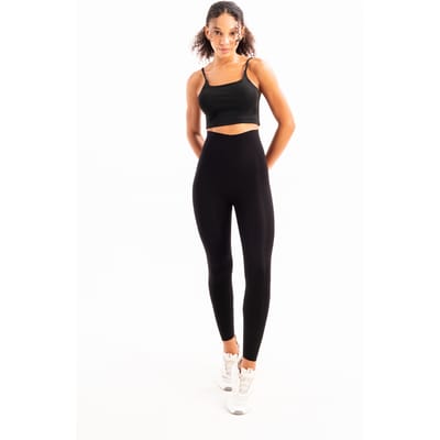 JUSTEVER High Waist Slimming Laser Cut Sports Black Women's Leggings - Active