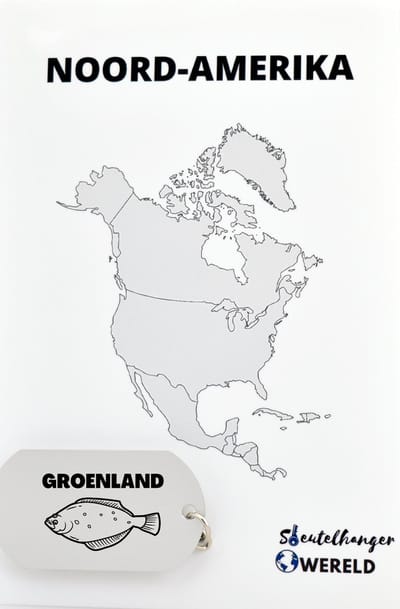 Groenland Sleutelhanger inclusief kaart – Groenland cadeau – beste land- Leuk kado voor je Vriend om te geven - 2.9 x 5.4CM
