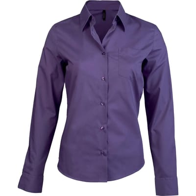 Kariban Overhemd in onderhoudsvriendelijk polykatoen-popeline dames K549 - purple - 3XL