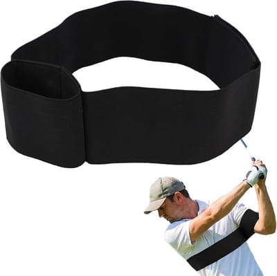 Golfswing Armband - Correctiehulpmiddel Swing - Golf Houding Verbeteren - Flexibel Nylon Materiaal - 83 cm Omtrek - Zwart