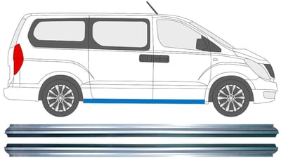 Reparatie dorpel voor Hyundai H1 2008-2014 / Links = Rechts (symmetrisch) / Set